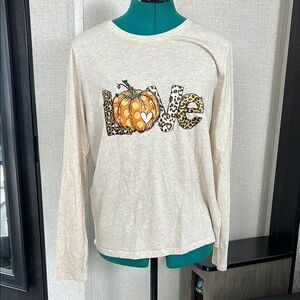 Cream Pumpkin Love Crew Neck Long Sleeve Sweatshirt